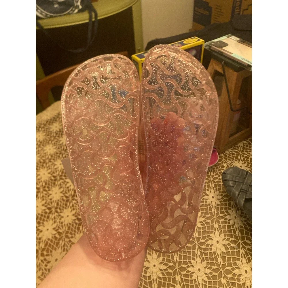 Mia Sandals pink glitter jelly adjustable size 5